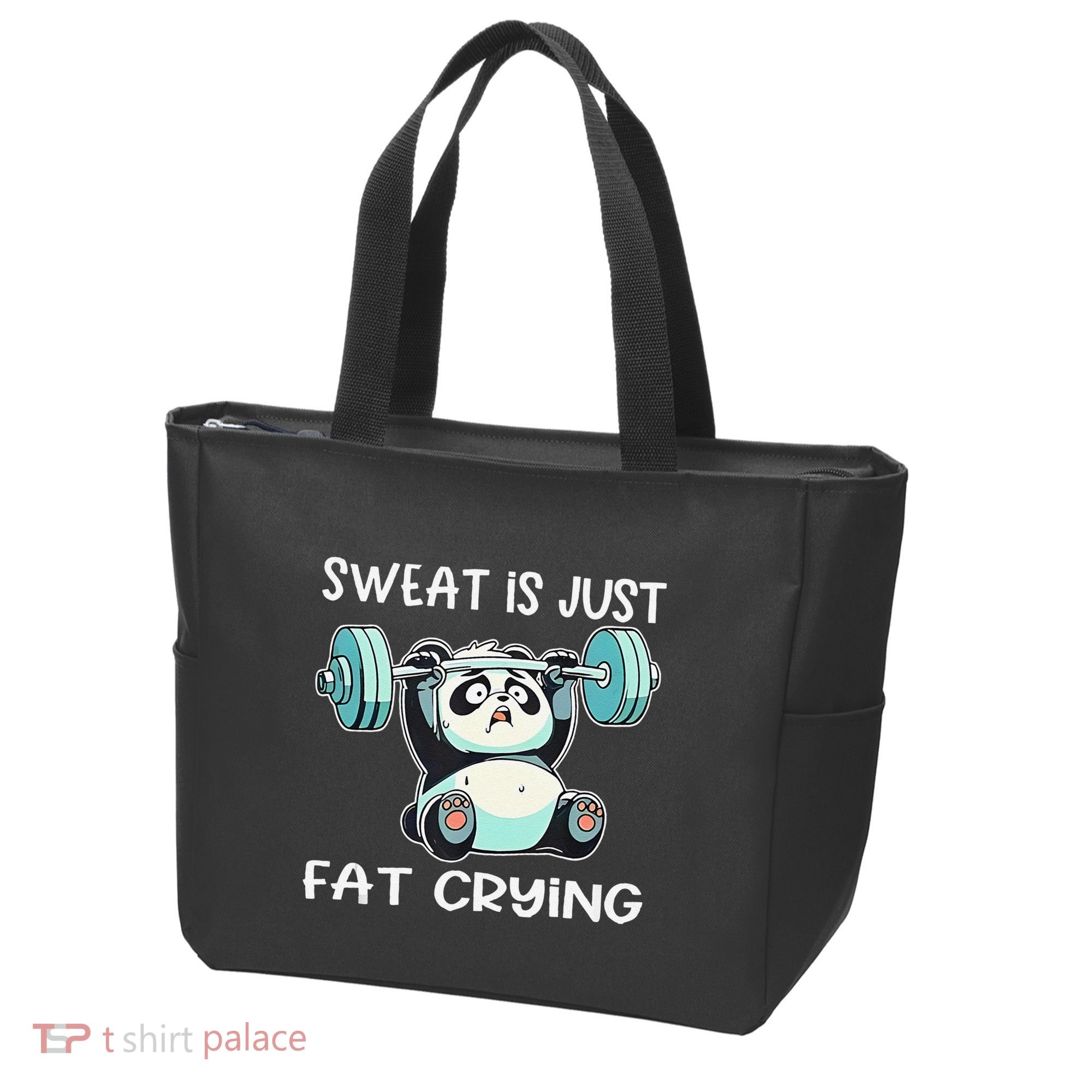 Panda Sweat Is Just Fat Crying Gym Gift Tote Bag