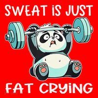 Panda Sweat Is Just Fat Crying Gym Gift Santa Hat thumb 1