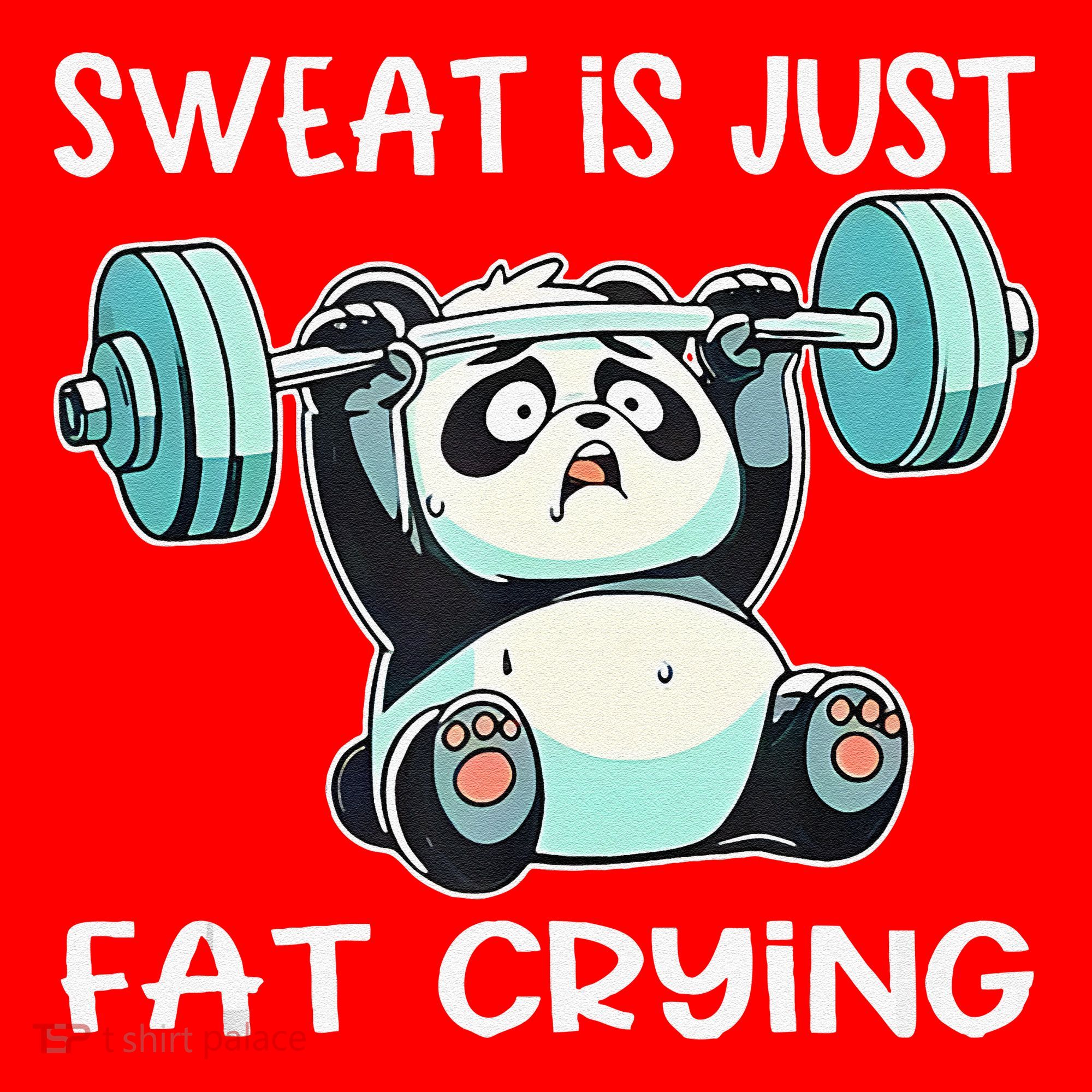 Panda Sweat Is Just Fat Crying Gym Gift Santa Hat