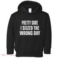 Pretty Sure I Seized The Wrong Day Funny Quote Toddler Hoodie thumb 0