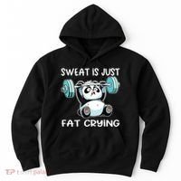 Panda Sweat Is Just Fat Crying Gym Hoodie thumb 0