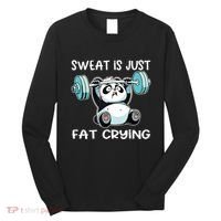 Panda Sweat Is Just Fat Crying Gym Long Sleeve Shirt thumb 0