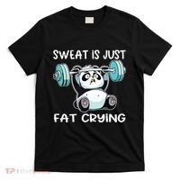 Panda Sweat Is Just Fat Crying Gym T-Shirt thumb 0