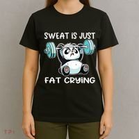 Panda Sweat Is Just Fat Crying Gym T-Shirt thumb 4