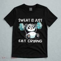 Panda Sweat Is Just Fat Crying Gym T-Shirt thumb 5