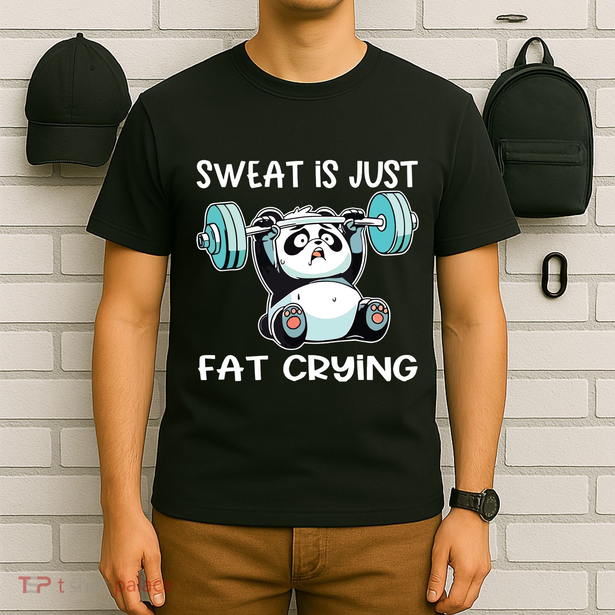 Panda Sweat Is Just Fat Crying Gym T-Shirt
