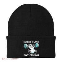 Panda Sweat Is Just Fat Crying Gym Beanie thumb 0