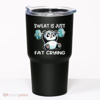 Panda Sweat Is Just Fat Crying Gym Tumbler thumb 0