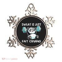 Panda Sweat Is Just Fat Crying Gym Ornament thumb 0