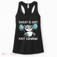Panda Sweat Is Just Fat Crying Gym Women's Tank Top thumb 0