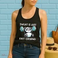 Panda Sweat Is Just Fat Crying Gym Women's Tank Top thumb 2