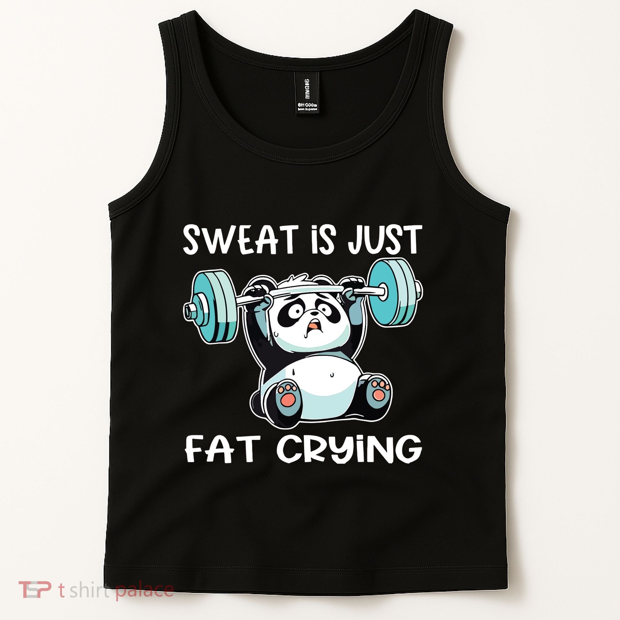 Panda Sweat Is Just Fat Crying Gym Tank Top