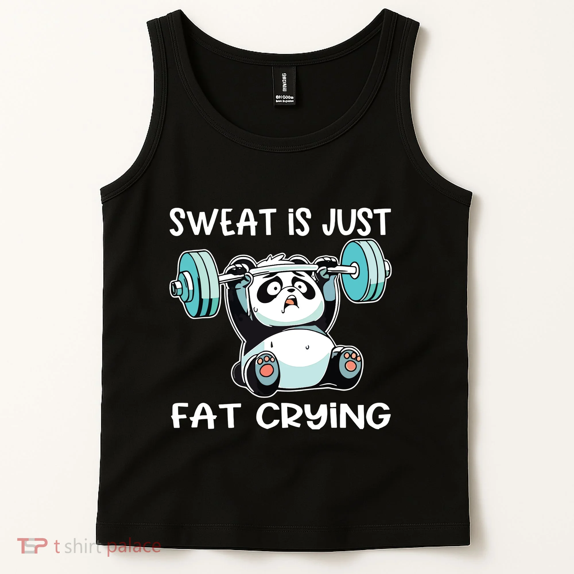 Panda Sweat Is Just Fat Crying Gym Tank Top