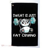 Panda Sweat Is Just Fat Crying Gym Golf Towel thumb 0