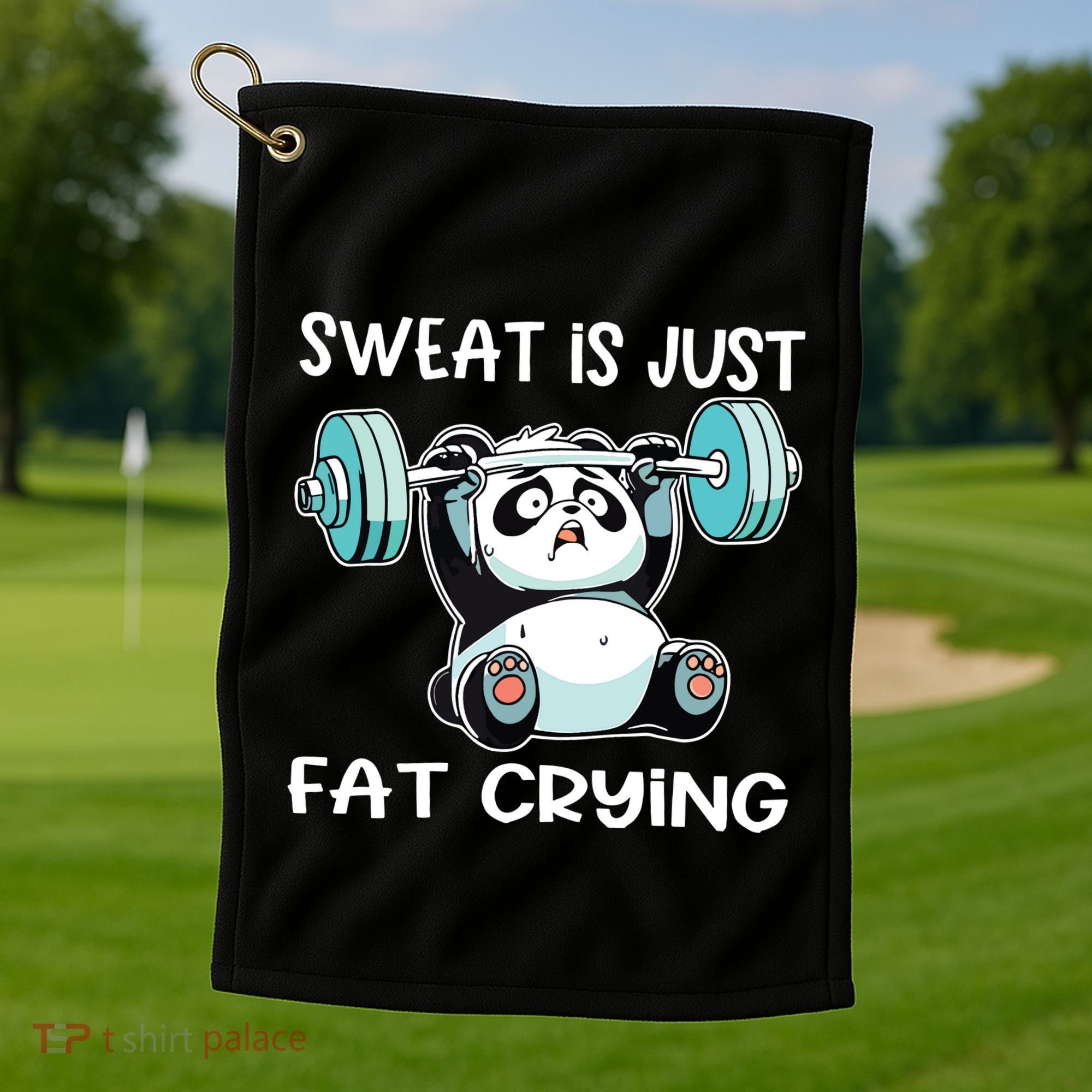 Panda Sweat Is Just Fat Crying Gym Golf Towel