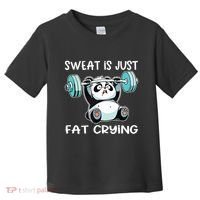 Panda Sweat Is Just Fat Crying Gym Toddler T-Shirt thumb 0
