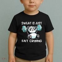 Panda Sweat Is Just Fat Crying Gym Toddler T-Shirt thumb 2