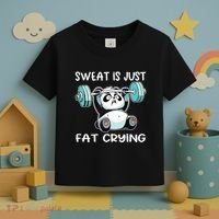 Panda Sweat Is Just Fat Crying Gym Toddler T-Shirt thumb 3