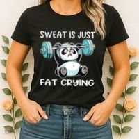Panda Sweat Is Just Fat Crying Gym Women's T-Shirt thumb 2