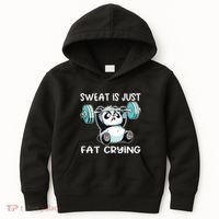 Panda Sweat Is Just Fat Crying Gym Kids Hoodie thumb 0