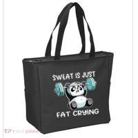 Panda Sweat Is Just Fat Crying Gym Tote Bag thumb 2