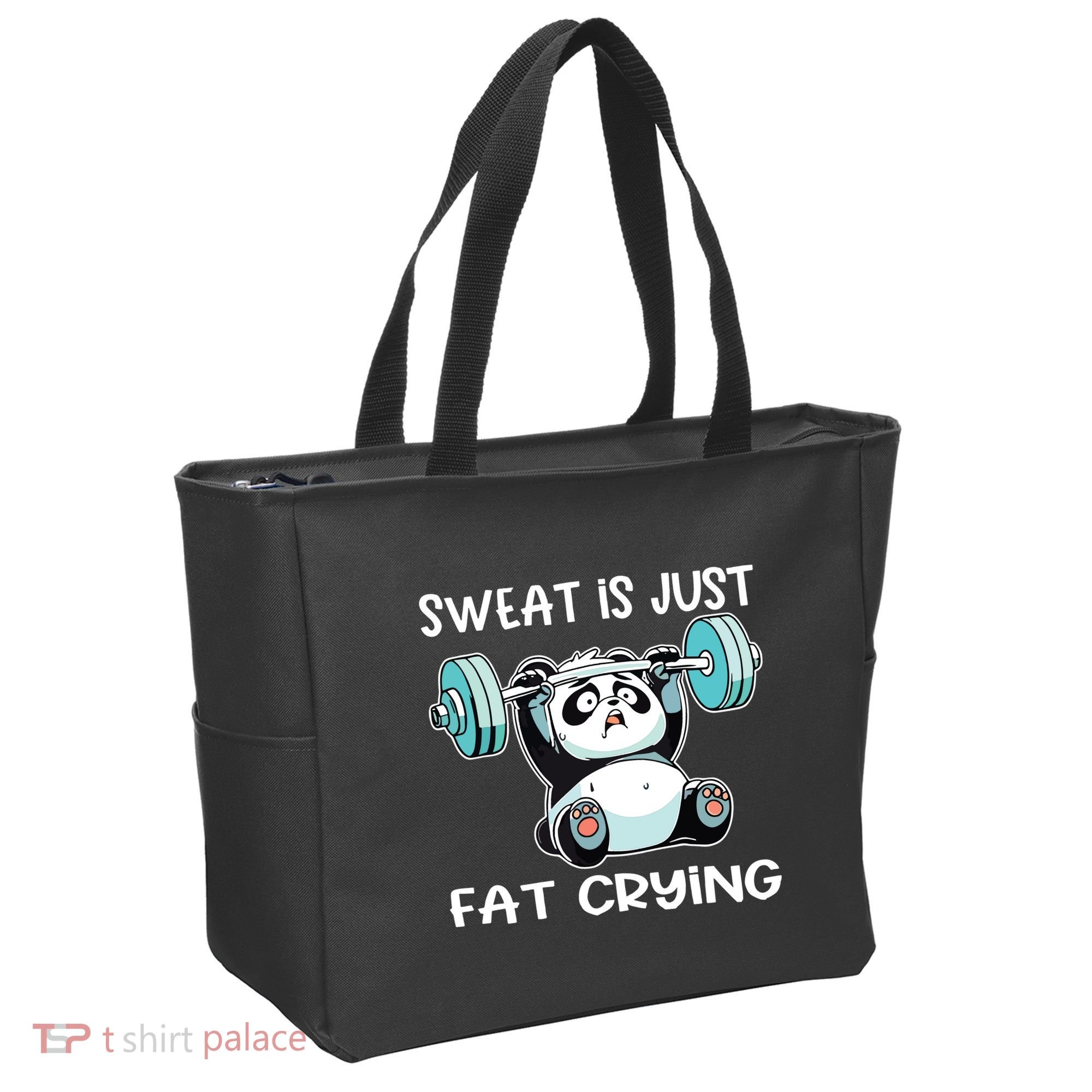 Panda Sweat Is Just Fat Crying Gym Tote Bag