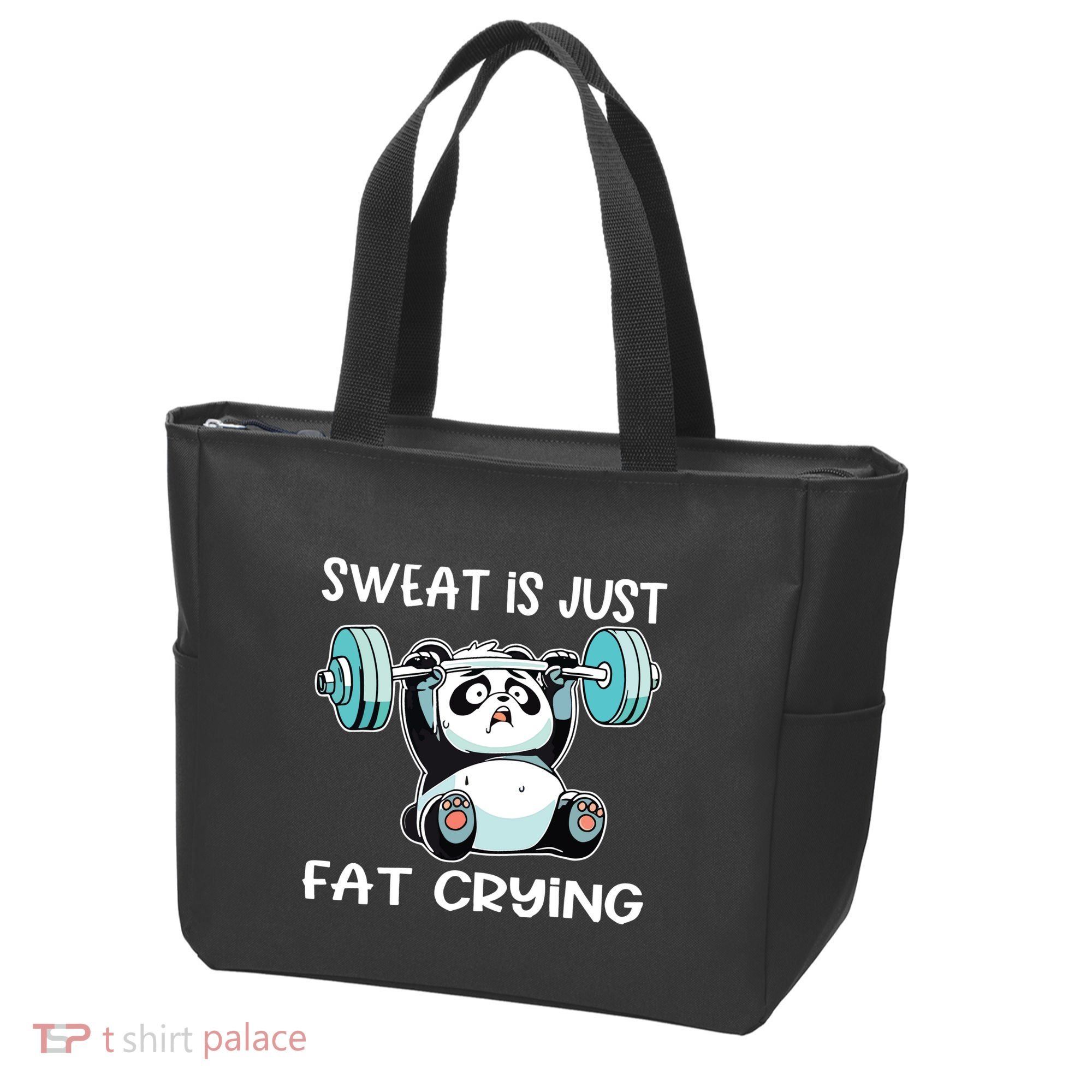 Panda Sweat Is Just Fat Crying Gym Tote Bag