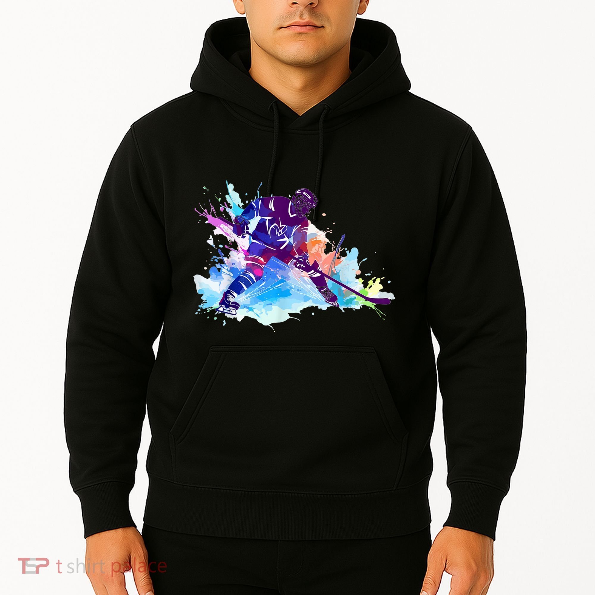 Paint Splash Ice Hockey Player Gifts Hoodie