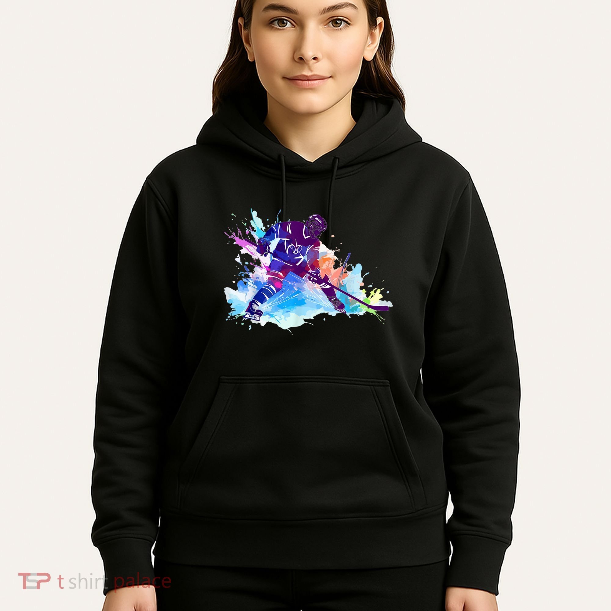 Paint Splash Ice Hockey Player Gifts Hoodie
