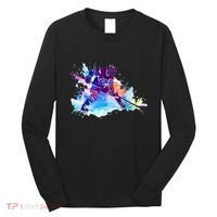 Paint Splash Ice Hockey Player Gifts Long Sleeve Shirt thumb 0