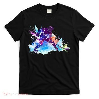 Paint Splash Ice Hockey Player Gifts T-Shirt
