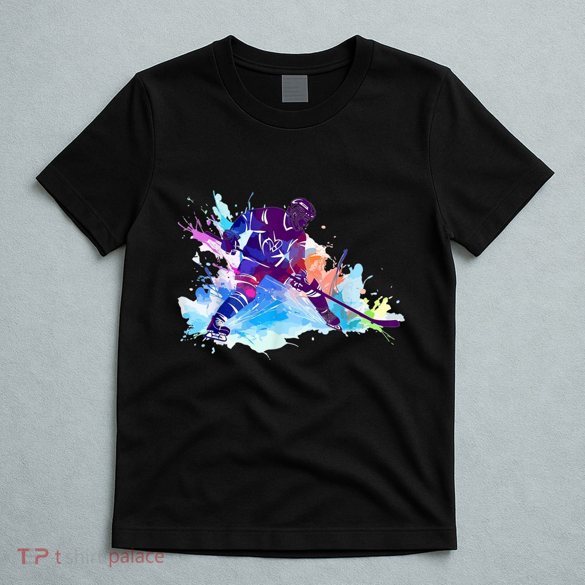 Paint Splash Ice Hockey Player Gifts T-Shirt