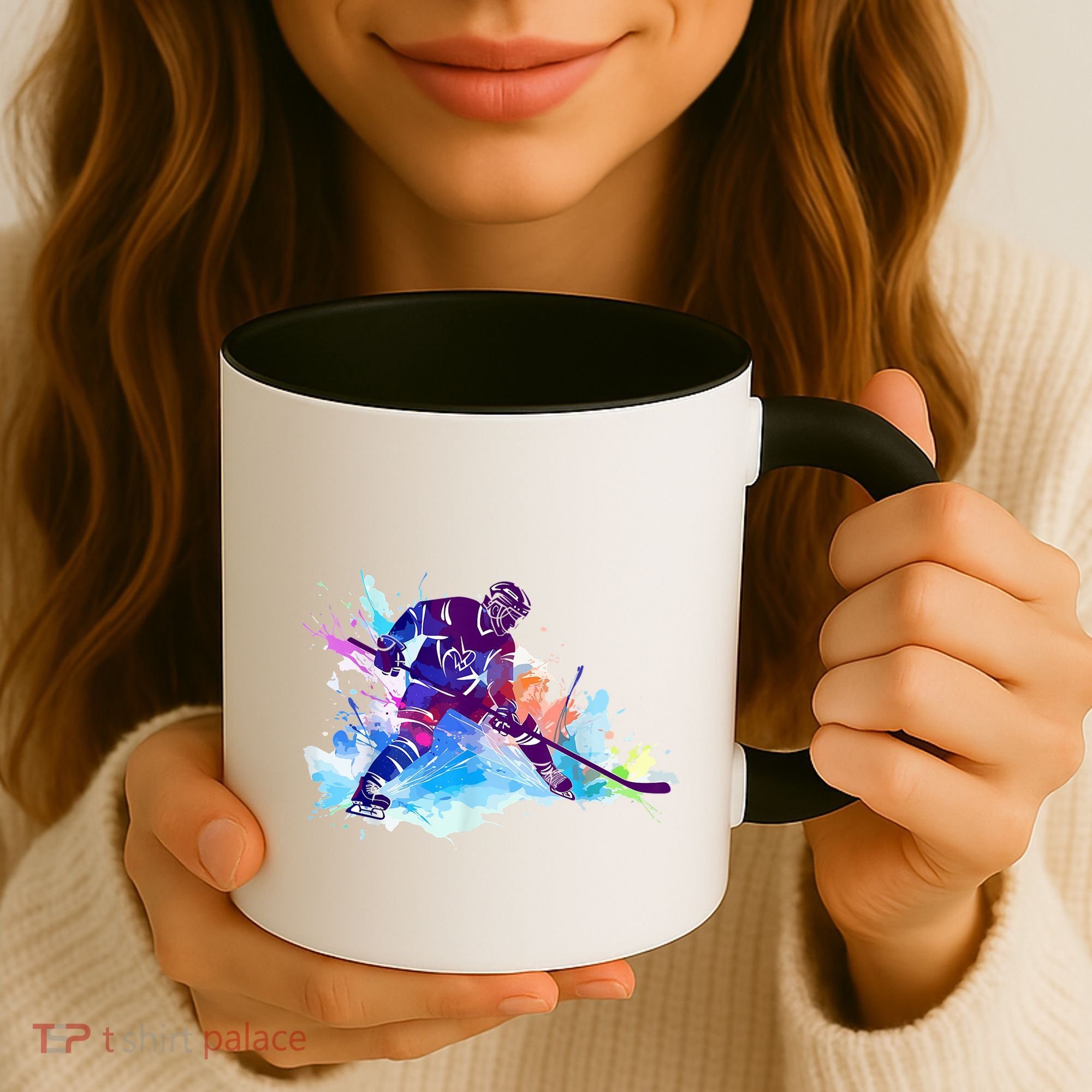 Paint Splash Ice Hockey Player Gifts Coffee Mug