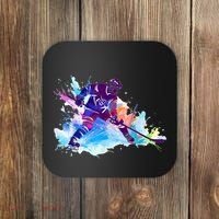 Paint Splash Ice Hockey Player Gifts Coaster thumb 0