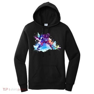 Paint Splash Ice Hockey Player Gifts Women's Hoodie