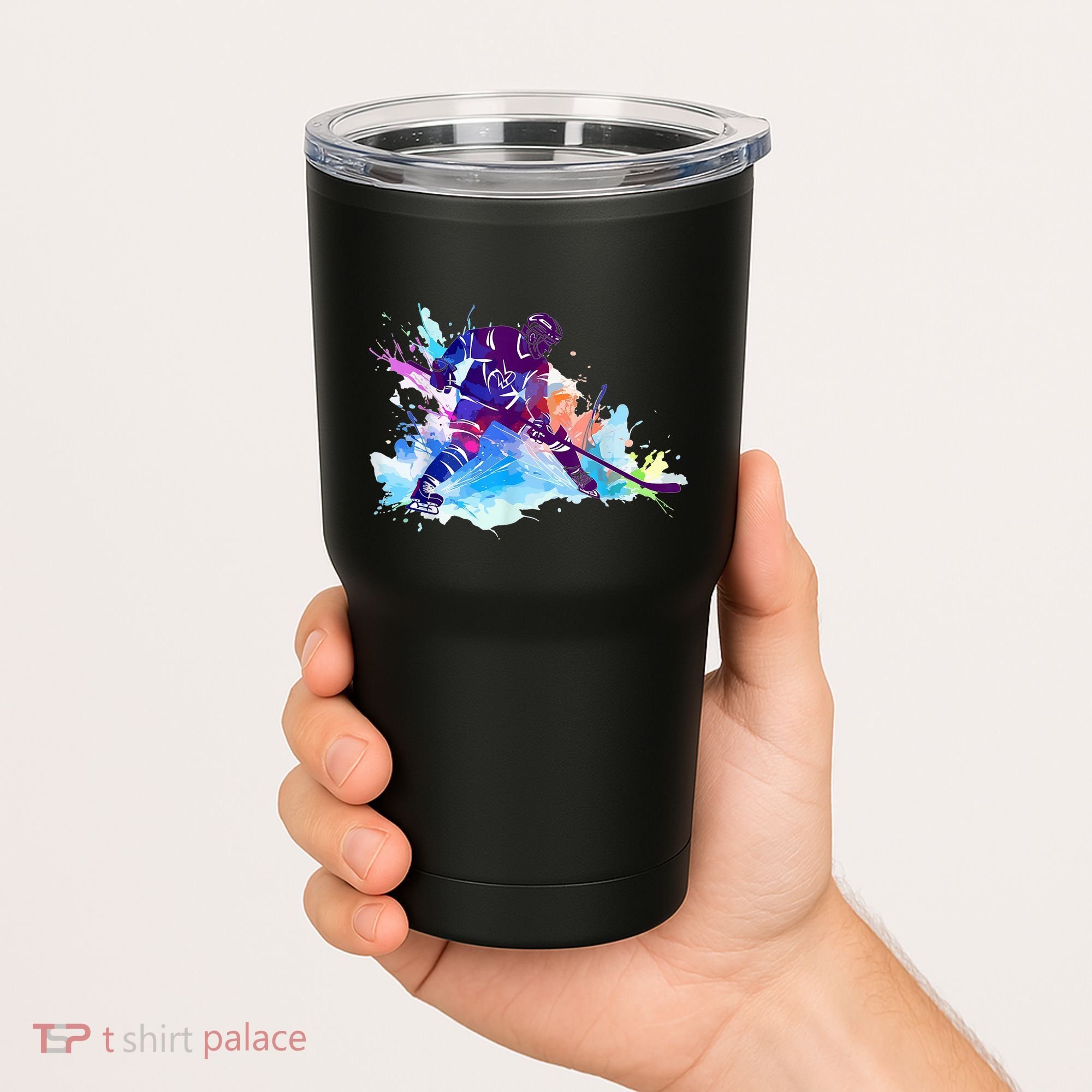 Paint Splash Ice Hockey Player Gifts Tumbler