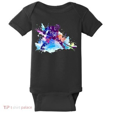 Paint Splash Ice Hockey Player Gifts Baby Bodysuit