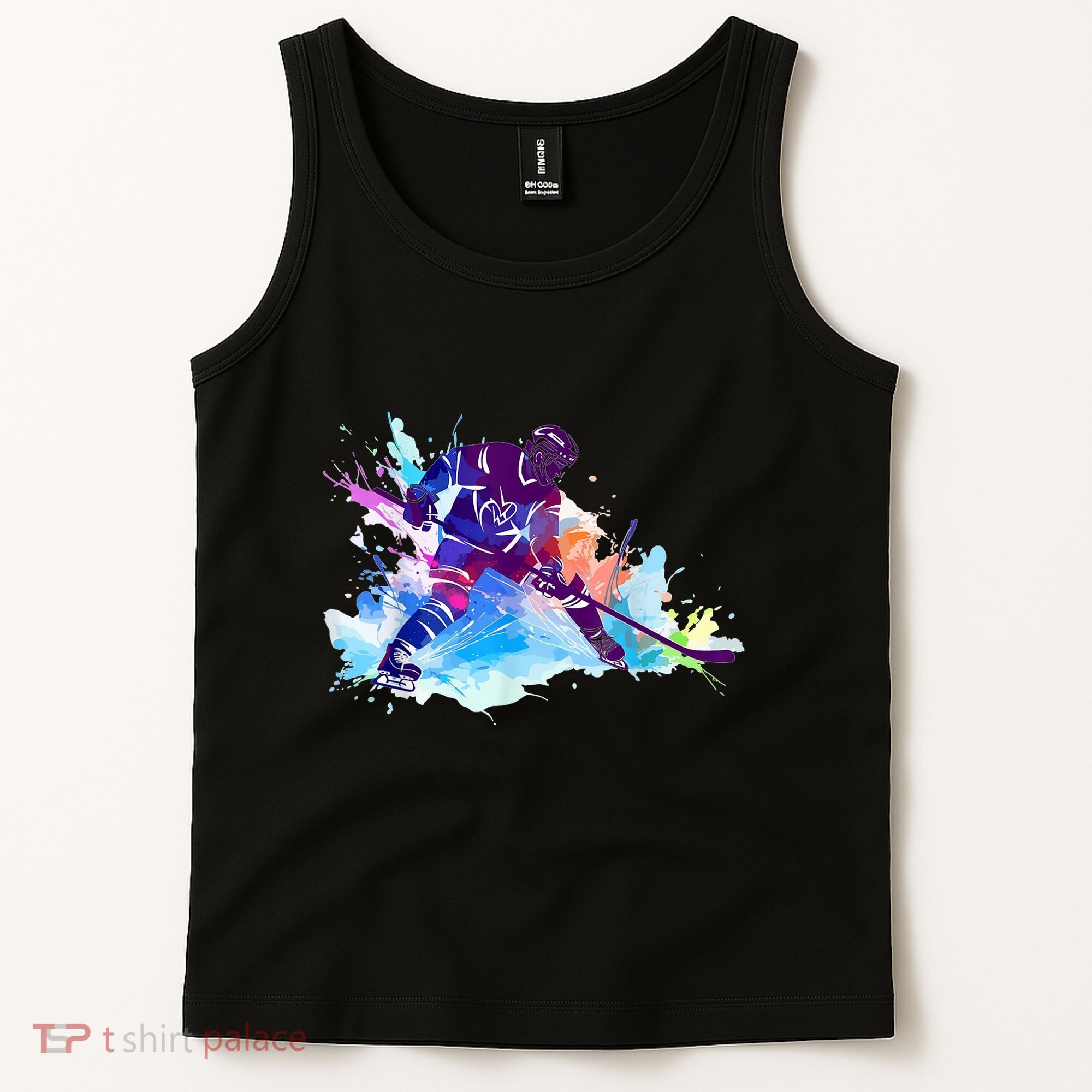 Paint Splash Ice Hockey Player Gifts Tank Top