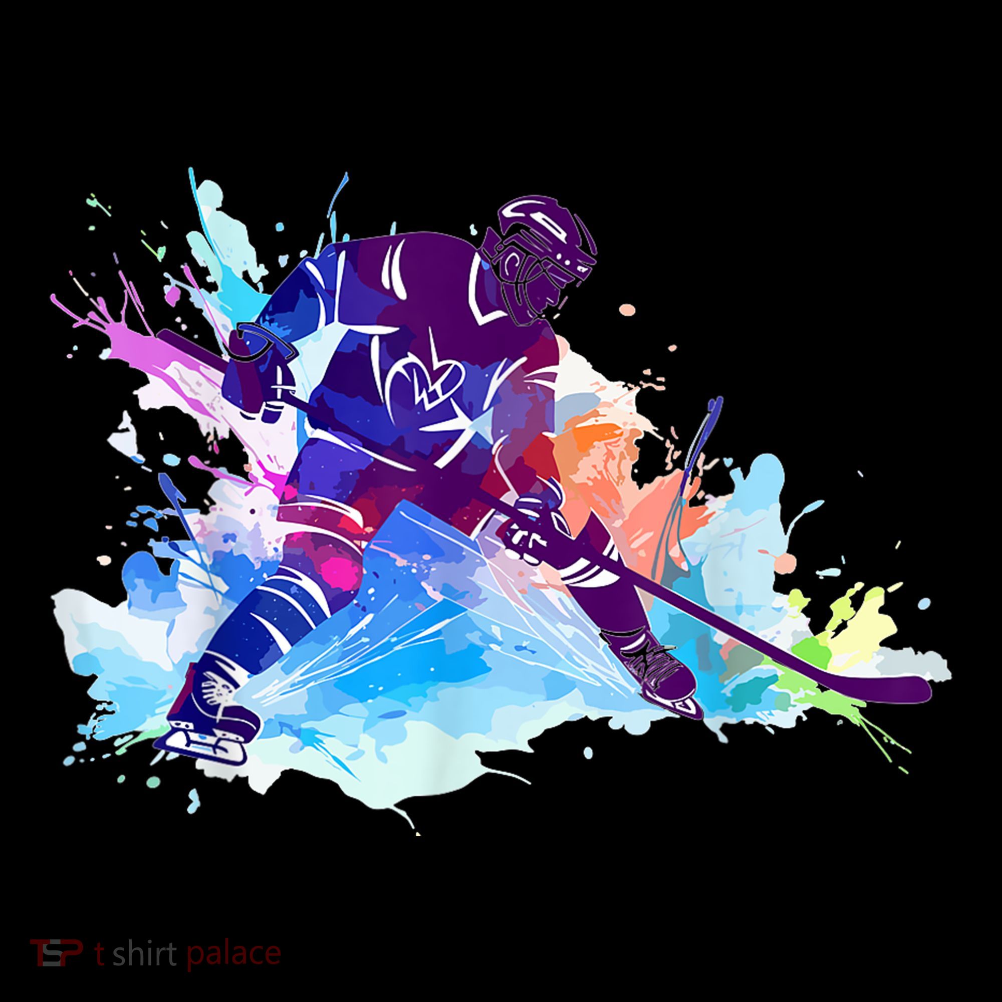 Paint Splash Ice Hockey Player Gifts Tank Top