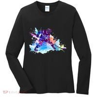 Paint Splash Ice Hockey Player Gifts Women's Long Sleeve Shirt thumb 0