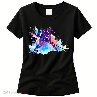 Paint Splash Ice Hockey Player Gifts Women's T-Shirt