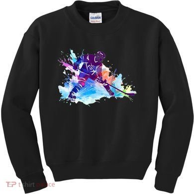 Paint Splash Ice Hockey Player Gifts Kids Sweatshirt