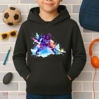 Paint Splash Ice Hockey Player Gifts Kids Hoodie thumb 2
