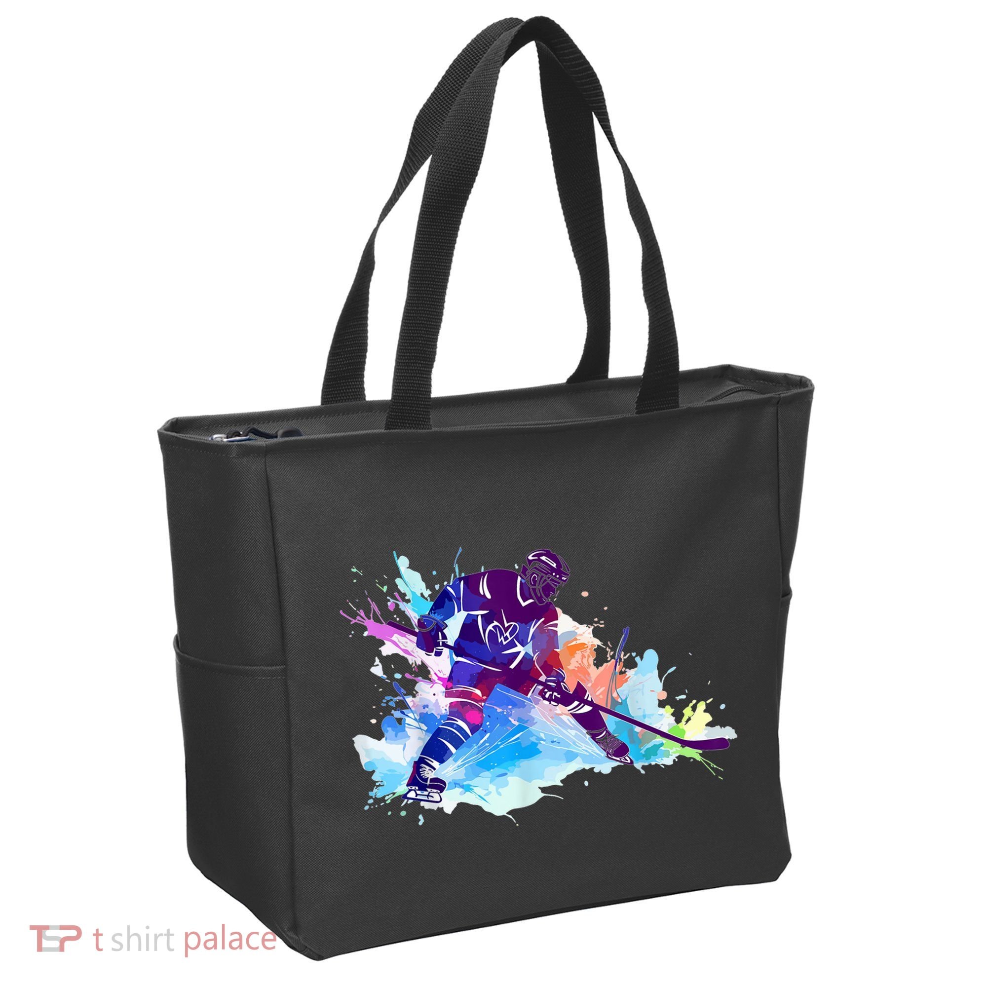 Paint Splash Ice Hockey Player Gifts Tote Bag