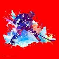 Paint Splash Ice Hockey Player Gifts Santa Hat thumb 1