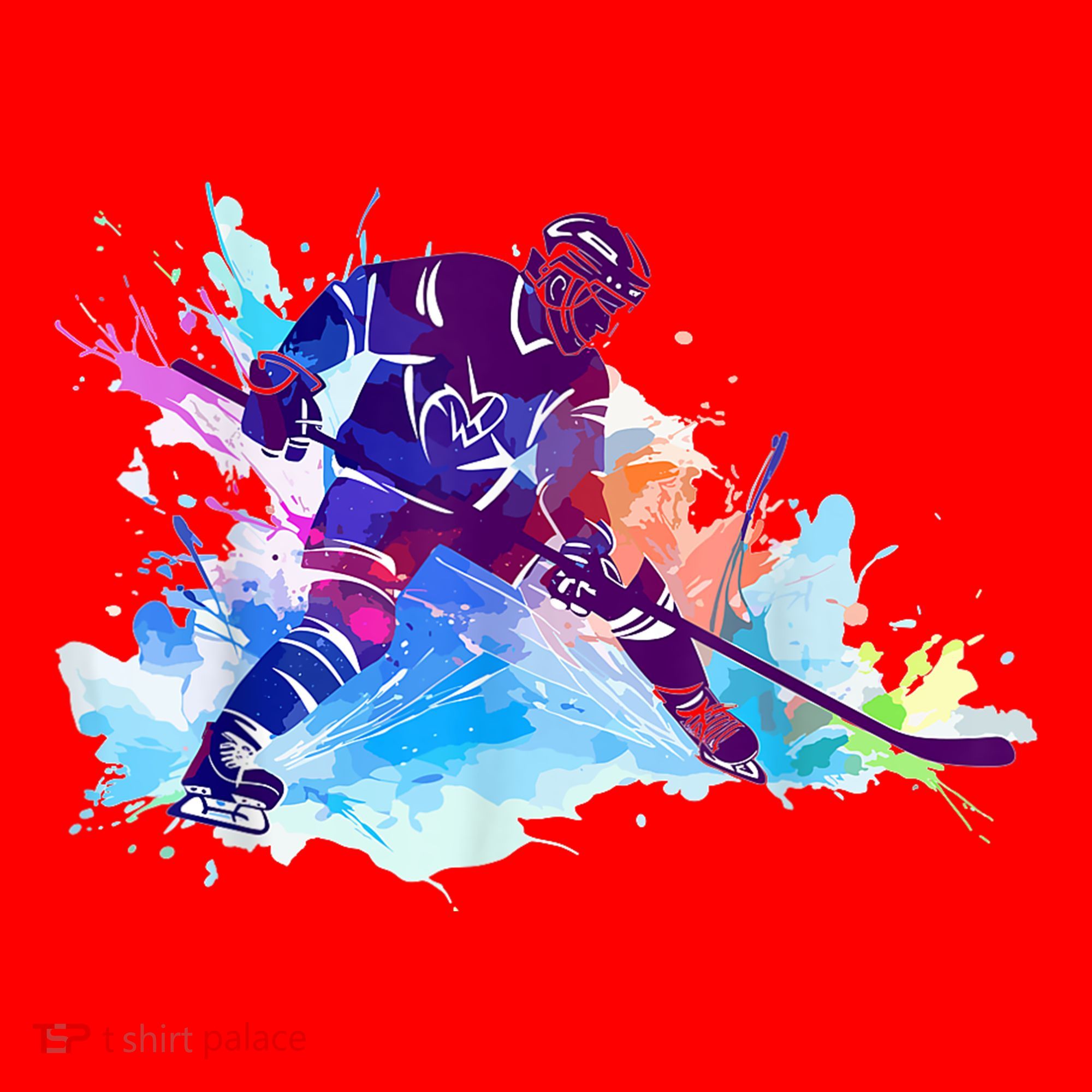 Paint Splash Ice Hockey Player Gifts Santa Hat