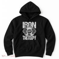Powerlifting Strongman Iron Is My Therapy Hoodie thumb 0