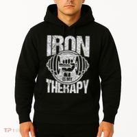 Powerlifting Strongman Iron Is My Therapy Hoodie thumb 2