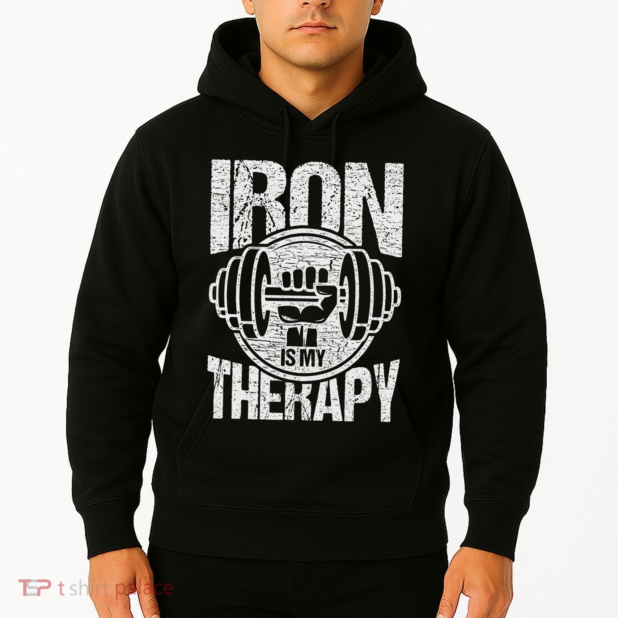 Powerlifting Strongman Iron Is My Therapy Hoodie