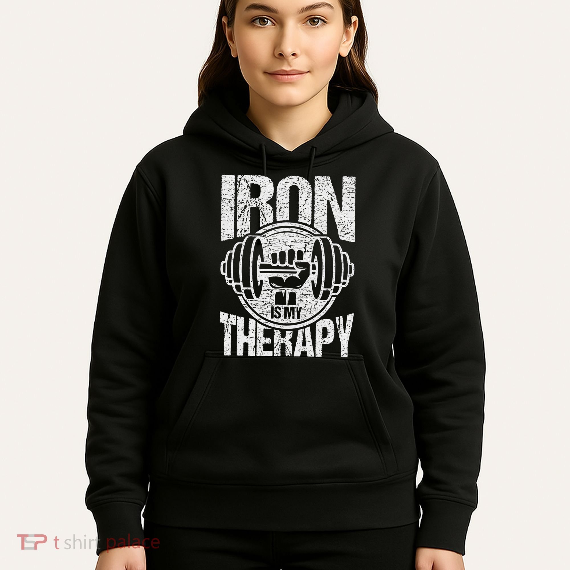 Powerlifting Strongman Iron Is My Therapy Hoodie
